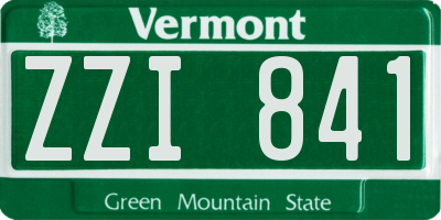 VT license plate ZZI841