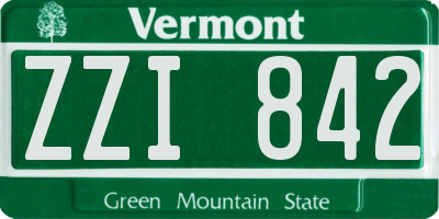 VT license plate ZZI842