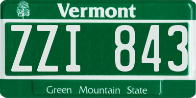 VT license plate ZZI843