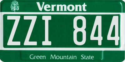 VT license plate ZZI844