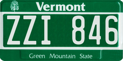 VT license plate ZZI846