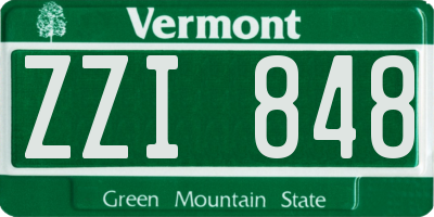 VT license plate ZZI848