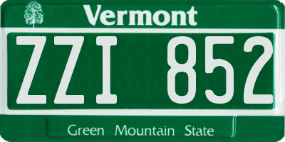 VT license plate ZZI852