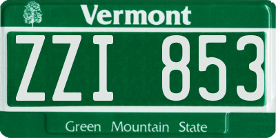 VT license plate ZZI853