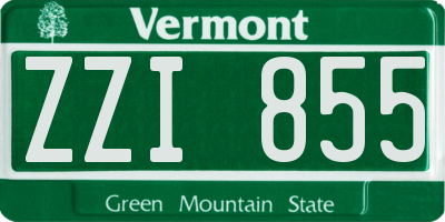 VT license plate ZZI855