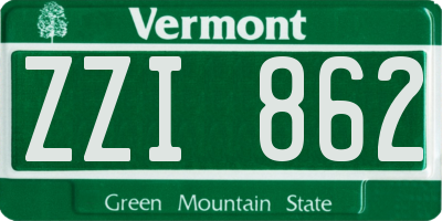 VT license plate ZZI862
