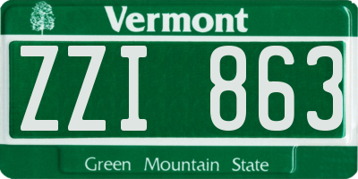 VT license plate ZZI863