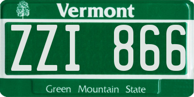 VT license plate ZZI866