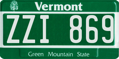 VT license plate ZZI869