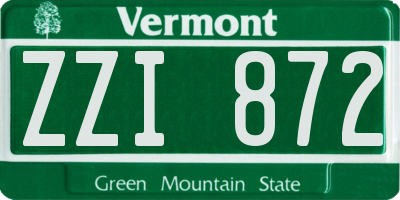 VT license plate ZZI872