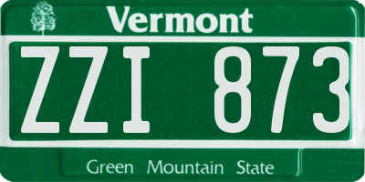 VT license plate ZZI873