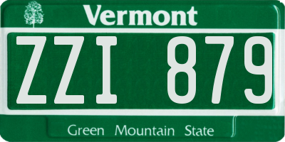 VT license plate ZZI879