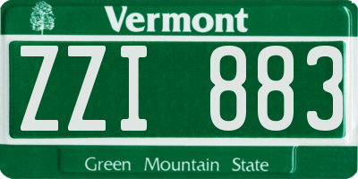 VT license plate ZZI883