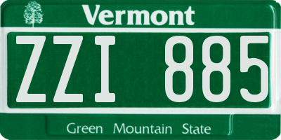 VT license plate ZZI885