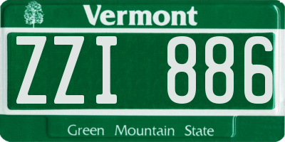 VT license plate ZZI886