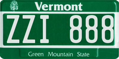 VT license plate ZZI888