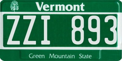 VT license plate ZZI893