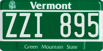 VT license plate ZZI895