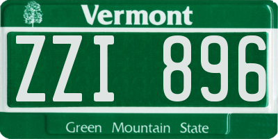 VT license plate ZZI896