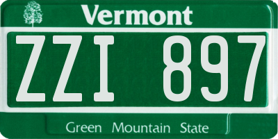 VT license plate ZZI897
