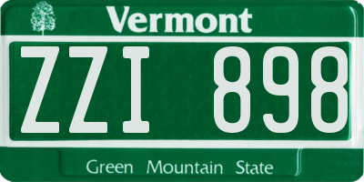 VT license plate ZZI898