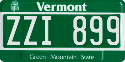 VT license plate ZZI899