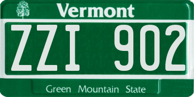 VT license plate ZZI902