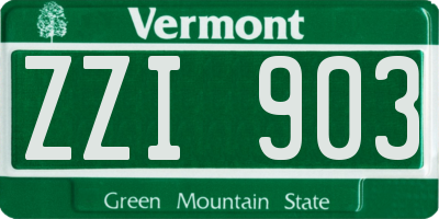 VT license plate ZZI903