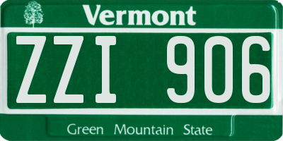 VT license plate ZZI906
