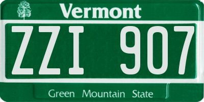 VT license plate ZZI907