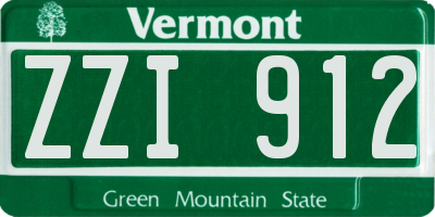 VT license plate ZZI912