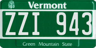 VT license plate ZZI943