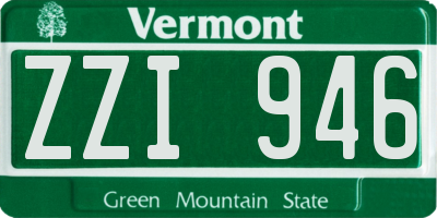 VT license plate ZZI946