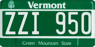 VT license plate ZZI950