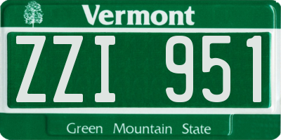 VT license plate ZZI951