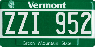 VT license plate ZZI952
