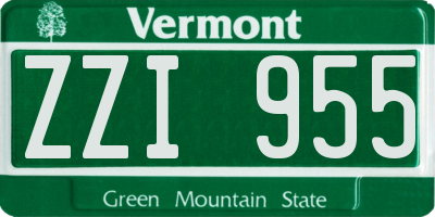 VT license plate ZZI955