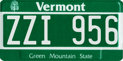 VT license plate ZZI956