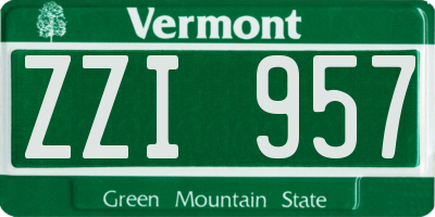 VT license plate ZZI957
