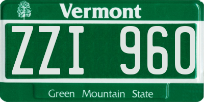 VT license plate ZZI960