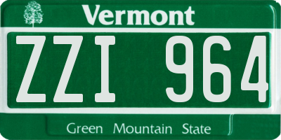 VT license plate ZZI964