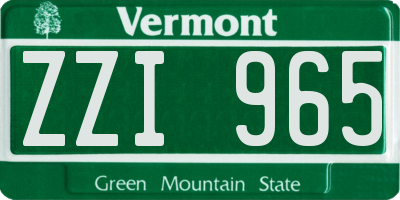 VT license plate ZZI965