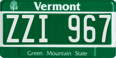 VT license plate ZZI967