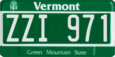 VT license plate ZZI971