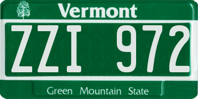 VT license plate ZZI972