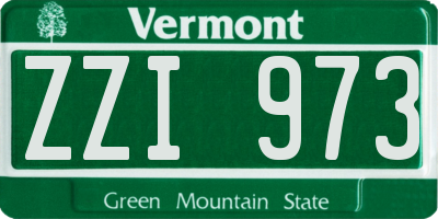 VT license plate ZZI973