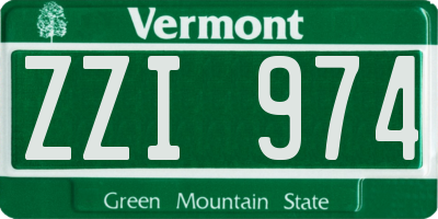 VT license plate ZZI974