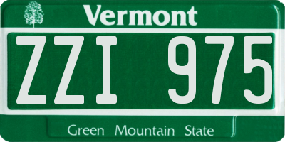 VT license plate ZZI975