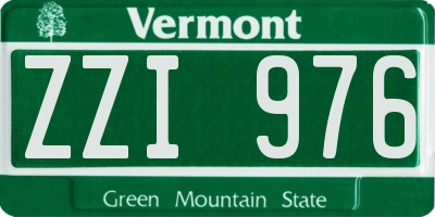 VT license plate ZZI976
