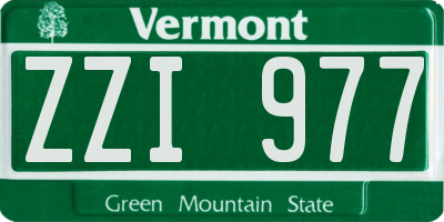 VT license plate ZZI977